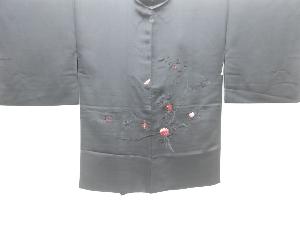 菊に梅模様刺繍一つ紋絵羽織